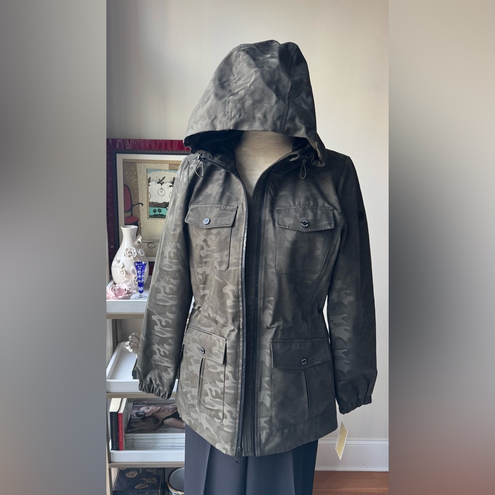 NWT Michael Kors Olive camouflage Utility Jacket - Picture 5 of 9